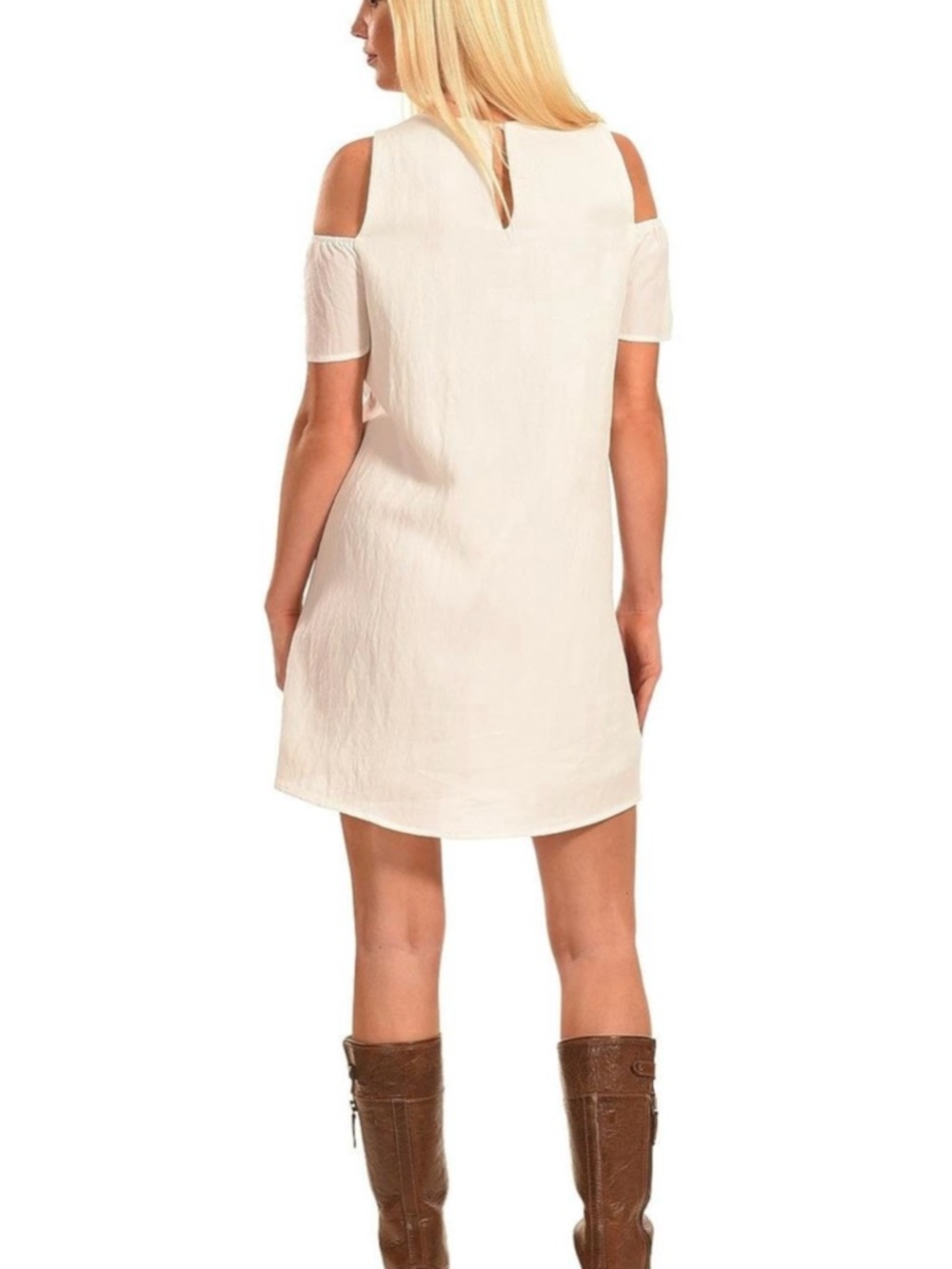 Closet Clear Out Polagram White Boho Embroidered Tassel Dress - Picture 3 of 9
